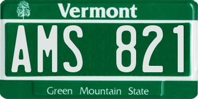 VT license plate AMS821