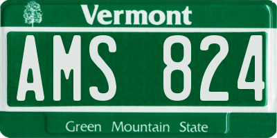 VT license plate AMS824