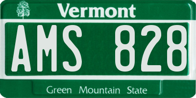 VT license plate AMS828