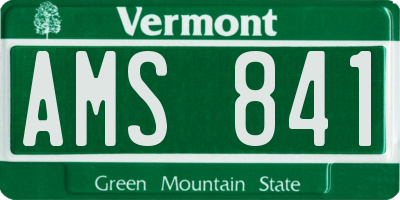 VT license plate AMS841