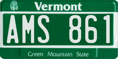 VT license plate AMS861