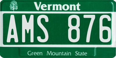 VT license plate AMS876