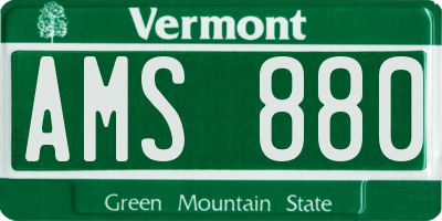 VT license plate AMS880