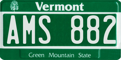 VT license plate AMS882