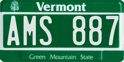 VT license plate AMS887