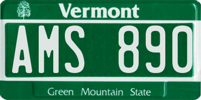 VT license plate AMS890