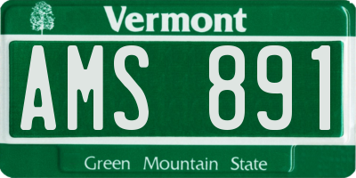 VT license plate AMS891