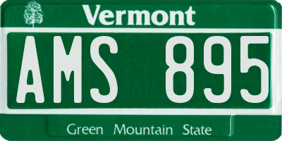 VT license plate AMS895