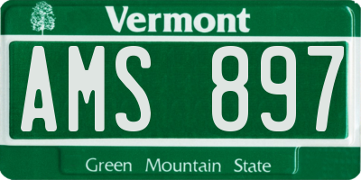 VT license plate AMS897