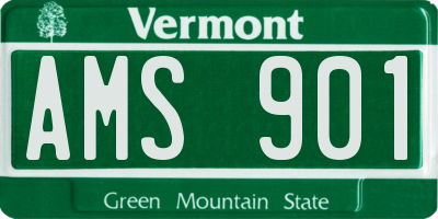 VT license plate AMS901