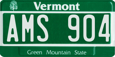 VT license plate AMS904