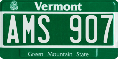 VT license plate AMS907