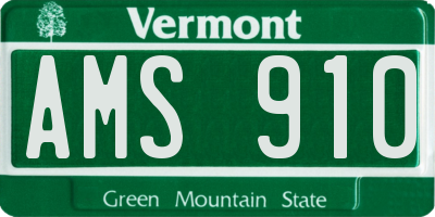 VT license plate AMS910