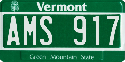 VT license plate AMS917