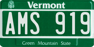 VT license plate AMS919