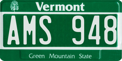VT license plate AMS948