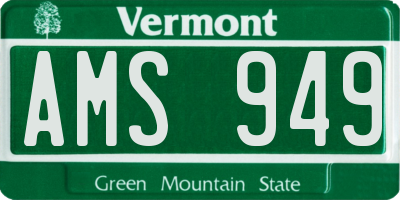 VT license plate AMS949