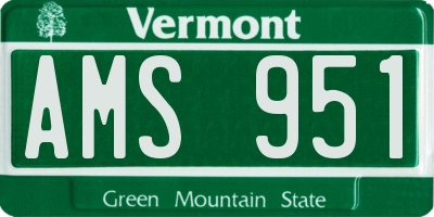 VT license plate AMS951