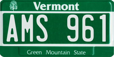 VT license plate AMS961