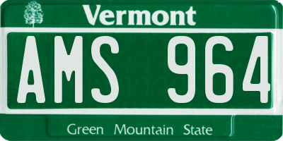 VT license plate AMS964