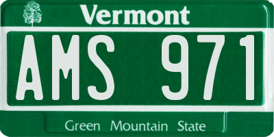 VT license plate AMS971