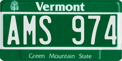 VT license plate AMS974