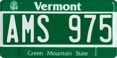 VT license plate AMS975