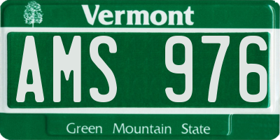 VT license plate AMS976