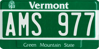 VT license plate AMS977