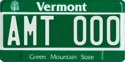 VT license plate AMT000