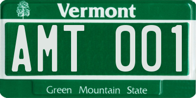 VT license plate AMT001