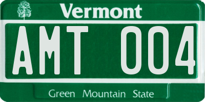 VT license plate AMT004