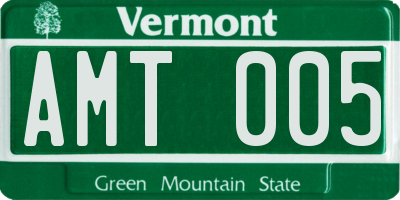 VT license plate AMT005