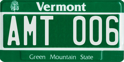 VT license plate AMT006