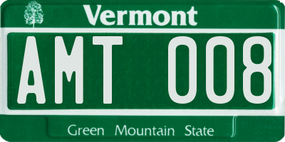 VT license plate AMT008