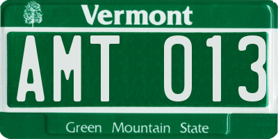 VT license plate AMT013