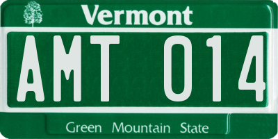 VT license plate AMT014