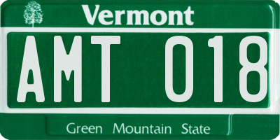 VT license plate AMT018