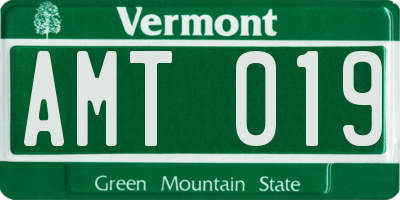 VT license plate AMT019