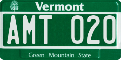 VT license plate AMT020