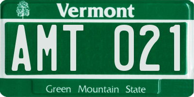 VT license plate AMT021