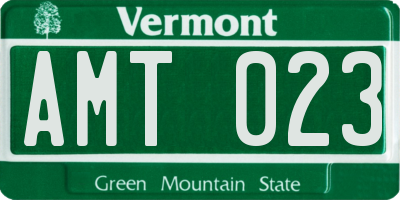 VT license plate AMT023