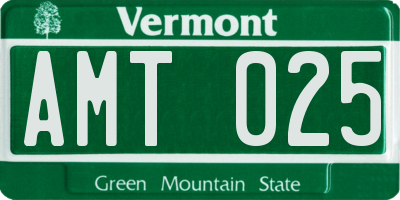 VT license plate AMT025