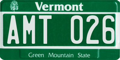 VT license plate AMT026