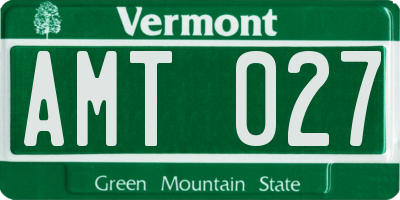 VT license plate AMT027