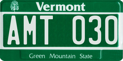 VT license plate AMT030