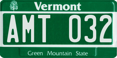 VT license plate AMT032