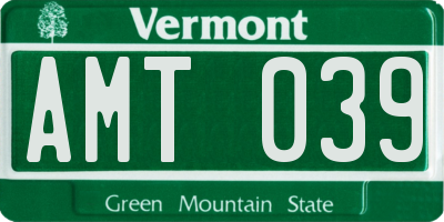 VT license plate AMT039