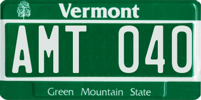 VT license plate AMT040