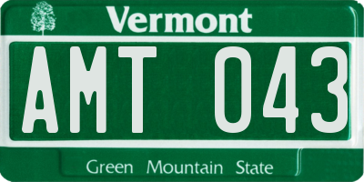 VT license plate AMT043